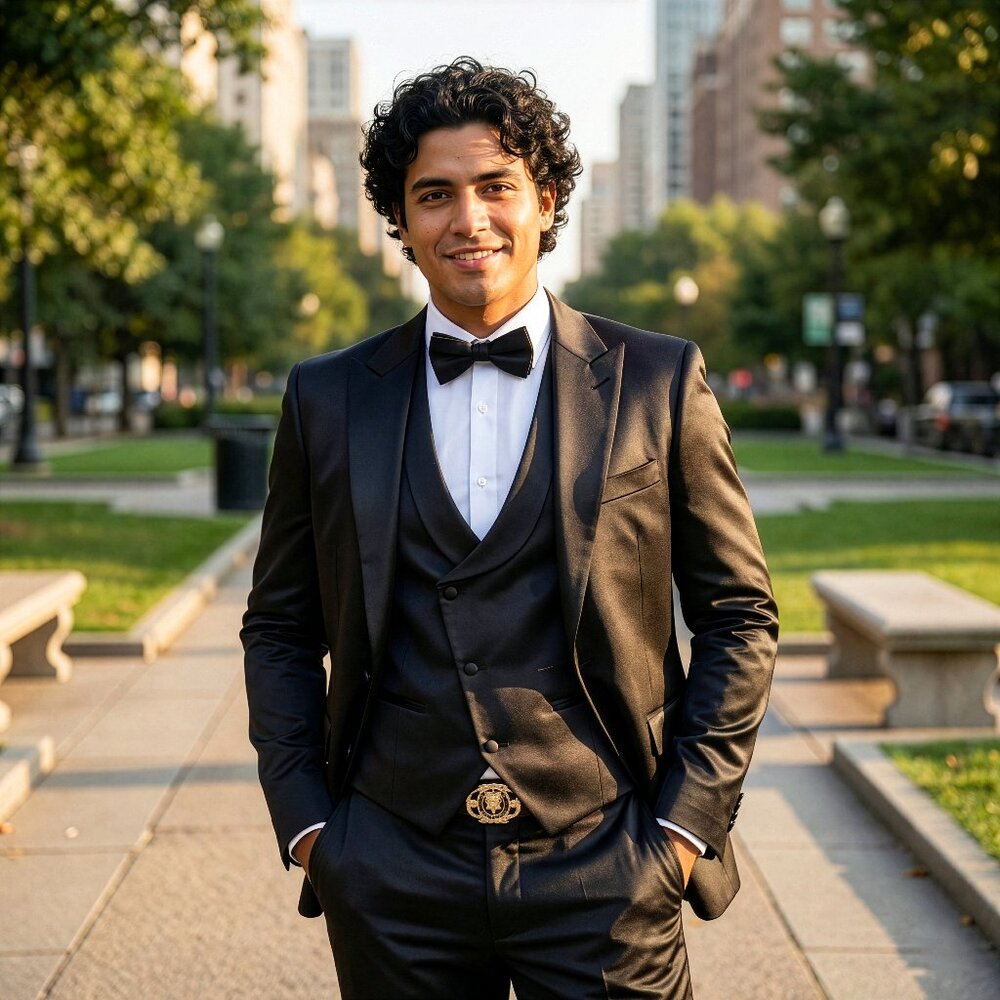 New 2026 Mens 3pc Solid Shiny Satin Black Suit Set, Skinny Fit